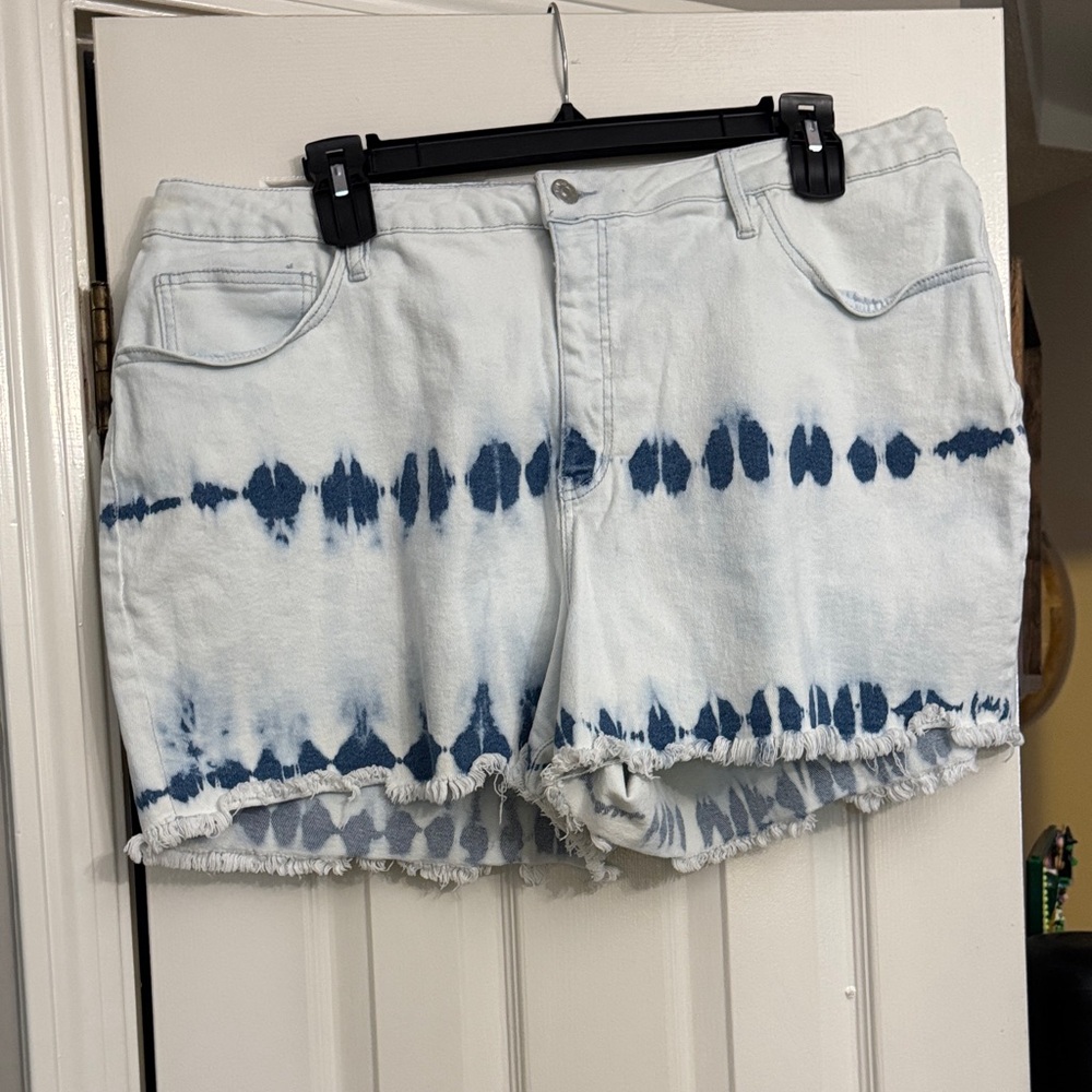 Tie-Dye Denim Women Shorts
